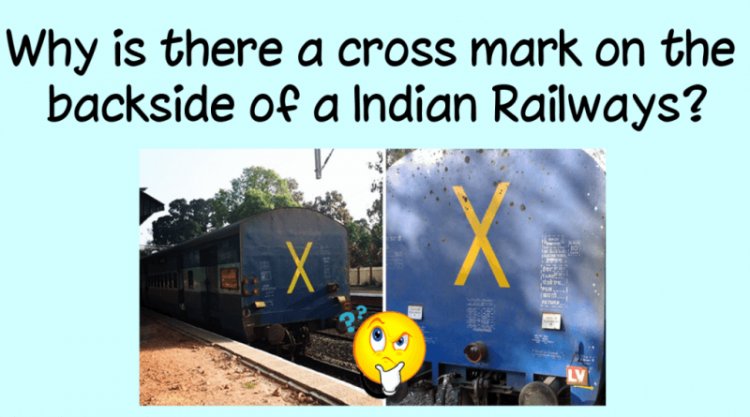 Why is there a cross mark on the backside of an Indian Railways